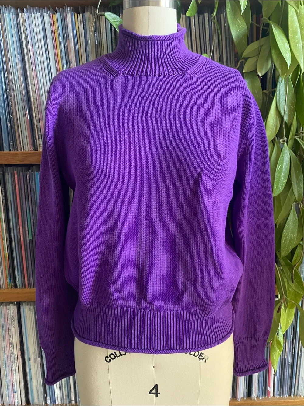 EUC JCREW - Purple Roll Neck Cotton Summer Sweater - Size Small - Picture 1 of 4